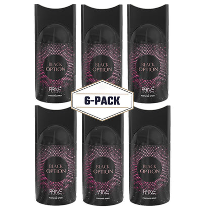 PRIVE Black Option Perfume Deodorant 250ML 6x PACK ✨ | A Bold Coffee and Floral Blend with Warm, Woody Base Notes