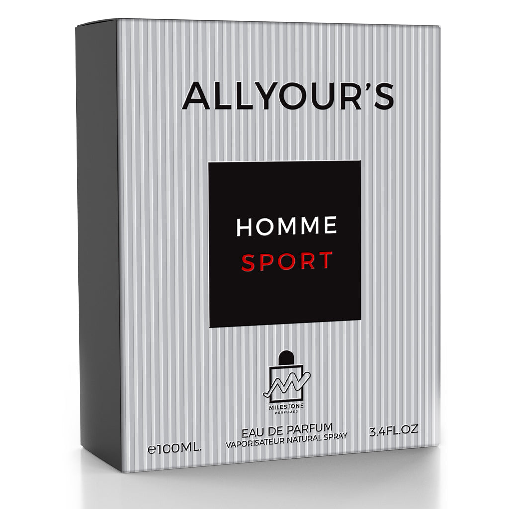 All Yours Homme Sport EDP ✨ 100ML | A Refreshing Citrus-Spicy Adventure with a Warm, Woody Base