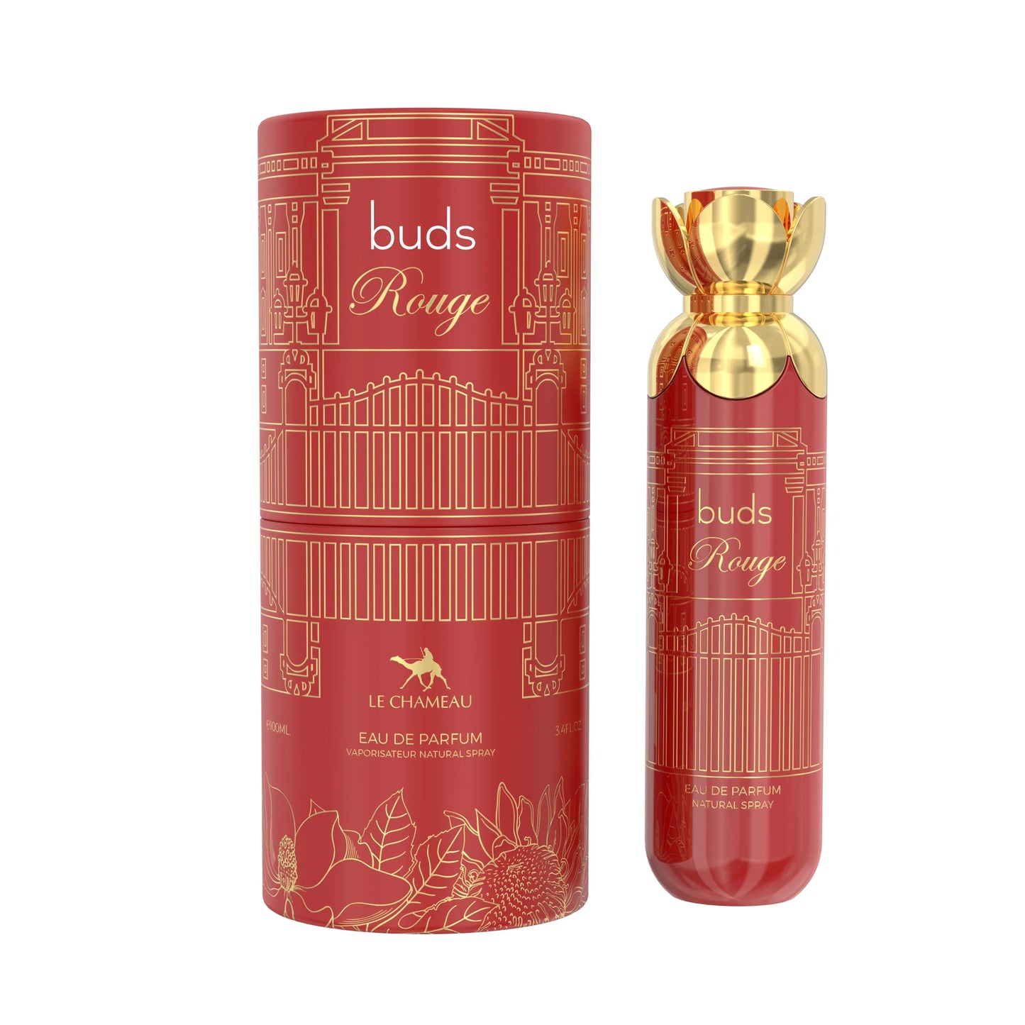 Buds Rouge Eau De Parfum ✨ 100ml | A Sensual Symphony of Amber, Saffron & Cedar