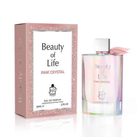 Beauty of Life Pink Crystal Pour Femme EDP ✨ 80ml | A Sweet and Floral Journey with Notes of Pear, Jasmine, and Vanilla