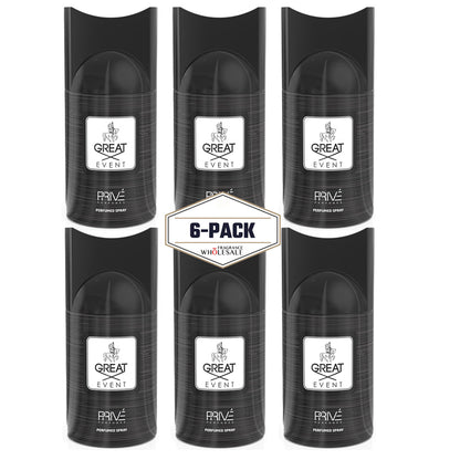 PRIVE Great Event Perfume Deodorant 250ml 6x PACK | A Bold, Elegant Fragrance for Every Occasion