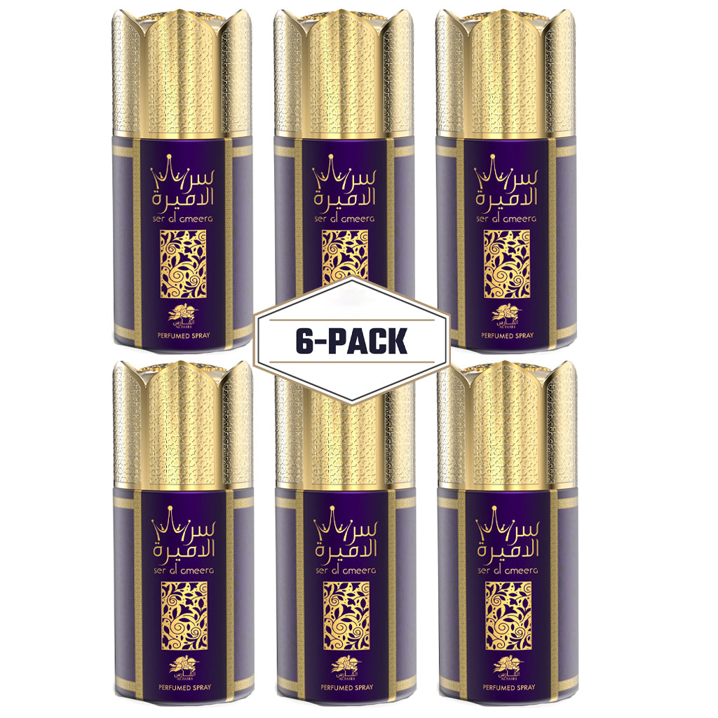 Ser Al Ameera Perfume Deodorant 250ml 6x Pack ✨ | A Citrus-Fruity & Floral Experience with Amber & Musk