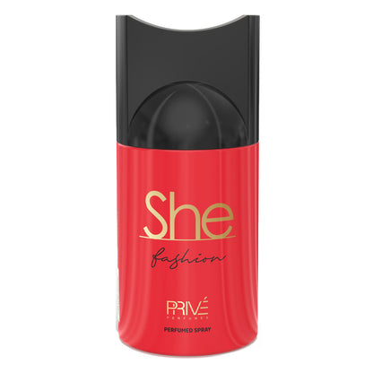 PRIVE She Fashion Perfume Deodorant 250ml 6x PACK | A Vibrant, Elegant Fragrance for the Modern Woman