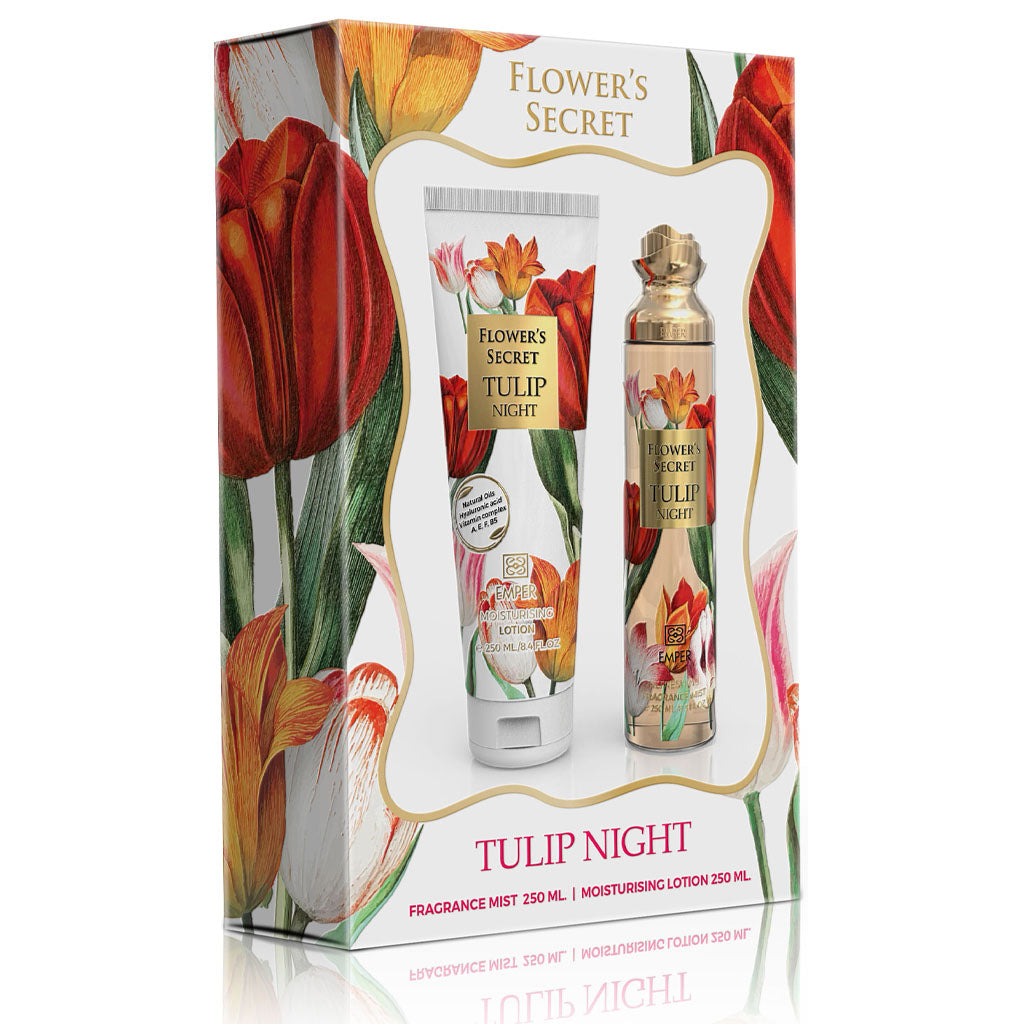 Flower's Secret Tulip Night Gift Set ✨ | 100ml EDP | A Fresh & Fruity Floral Symphony