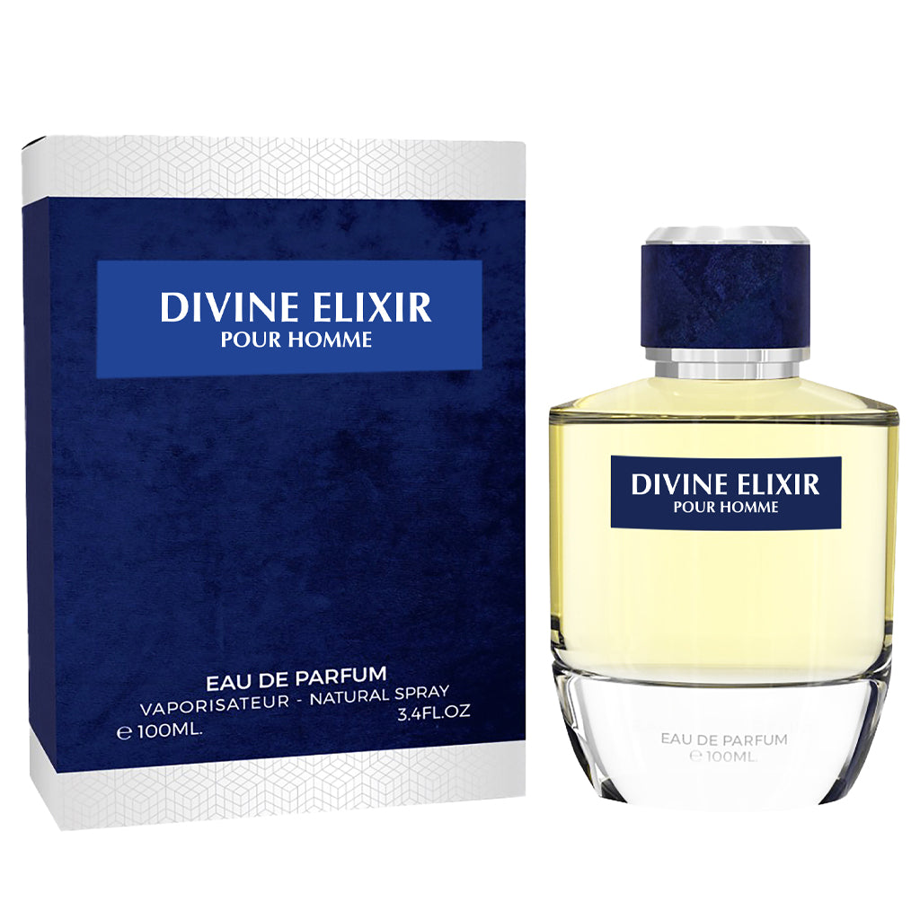 Divine Elixir Pour Homme EDP ✨ 100ML | A Fresh and Spicy Masculine Fragrance with a Bold, Woody Base