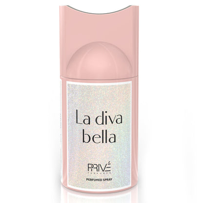 La Diva Bella Perfume Deodorant 250ML 6x Pack ✨ | A Fruity-Floral Blend with Warm, Sweet Base Notes