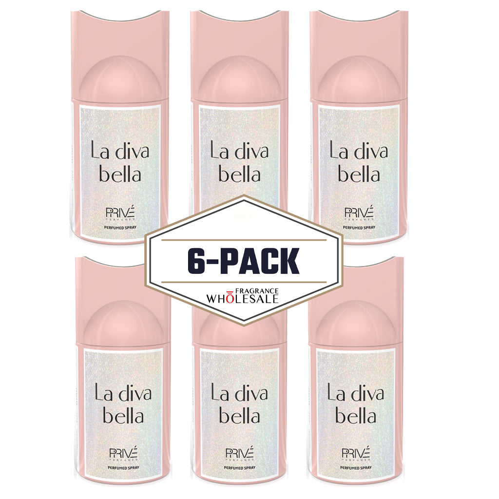 La Diva Bella Perfume Deodorant 250ML 6x Pack ✨ | A Fruity-Floral Blend with Warm, Sweet Base Notes