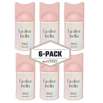 La Diva Bella Perfume Deodorant 250ML 6x Pack ✨ | A Fruity-Floral Blend with Warm, Sweet Base Notes