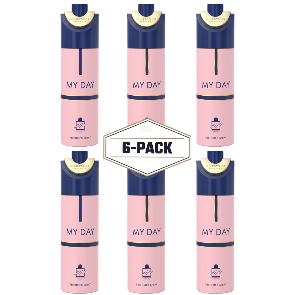 MY DAY (Pour Femme) 200ML Deodorant 6 Pack EDP ✨ A Fresh Floral Bouquet with Sensual Woody and Sweet Vanilla Base Notes