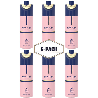 MY DAY (Pour Femme) 200ML Deodorant 6 Pack EDP ✨ A Fresh Floral Bouquet with Sensual Woody and Sweet Vanilla Base Notes