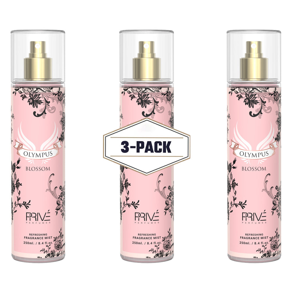 PRIVE Olympus Blossom Body Mist 250ml 3-Pack | Fresh and Floral Elegance