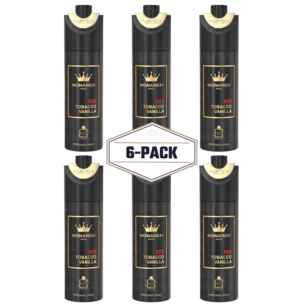 Milestone Monarch Red Tobacco Vanilla ✨ Deodorant 6 Pack 200ml | A Rich and Warm Scent with Spicy and Woody Undertones