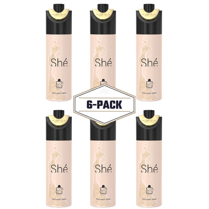 She Pour Femme Deodorant 6 Pack 200ml | A Floral-Fruity Elegance with Warm, Woody Base Notes